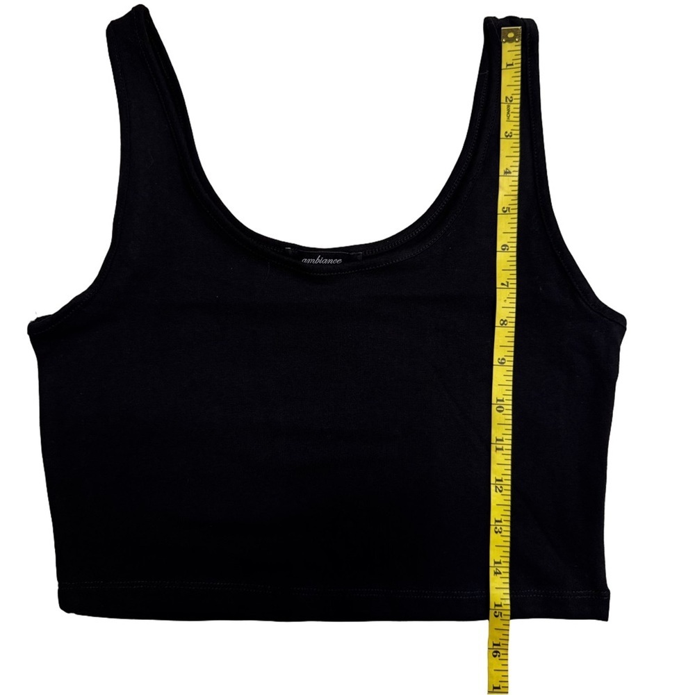 Ambiance Black Crop Tank Top Size Medium Sleeveless Soft and Stretchy NWOT - Picture 7 of 8